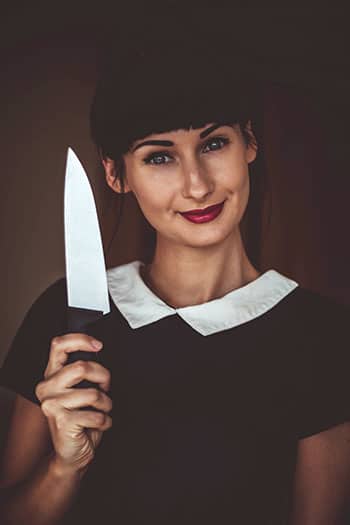 woman with a knife