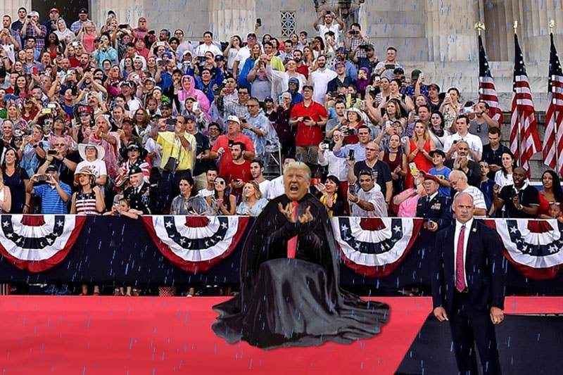 Donald Trump Melts During Rainy 4th of July Extravaganza
